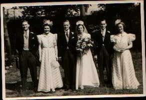 Cyril eden, Harold Eden, Barbara eden, John Glenny, one f the bridesmaid Mary Little